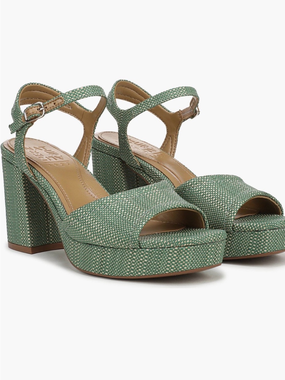 NWT Naturalizer Petra Ankle Strap Platform Sandals in Green Size 8